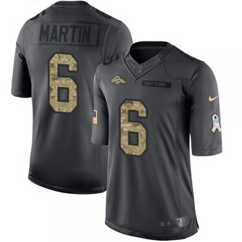 Youth Nike Broncos #6 Sam Martin Black Stitched NFL Limited 2016 Salute to Service Jersey