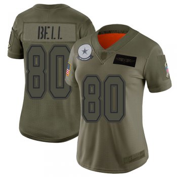 Women's Nike Cowboys #80 Blake Bell Camo Stitched NFL Limited 2019 Salute To Service Jersey