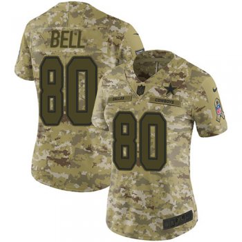 Women's Nike Cowboys #80 Blake Bell Camo Stitched NFL Limited 2018 Salute To Service Jersey