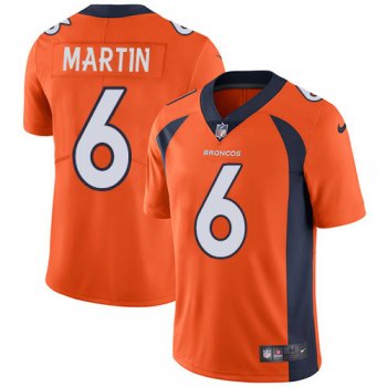 Youth Nike Broncos #6 Sam Martin Orange Team Color Stitched NFL Vapor Untouchable Limited Jersey