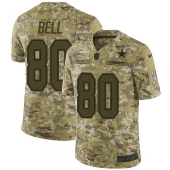 Youth Nike Cowboys #80 Blake Bell Camo Stitched NFL Limited 2018 Salute To Service Jersey