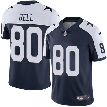 Youth Nike Cowboys #80 Blake Bell Navy Blue Thanksgiving Stitched NFL 100th Season Vapor Throwback Limited Jersey