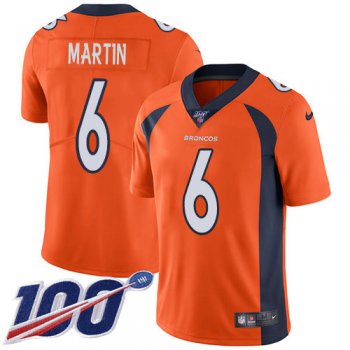 Youth Nike Broncos #6 Sam Martin Orange Team Color Stitched NFL 100th Season Vapor Untouchable Limited Jersey