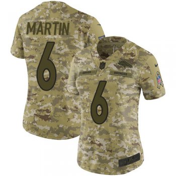 Women's Nike Broncos #6 Sam Martin Camo Stitched NFL Limited 2018 Salute To Service Jersey