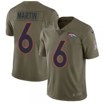 Youth Nike Broncos #6 Sam Martin Olive Stitched NFL Limited 2017 Salute To Service Jersey