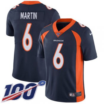 Youth Nike Broncos #6 Sam Martin Navy Blue Alternate Stitched NFL 100th Season Vapor Untouchable Limited Jersey