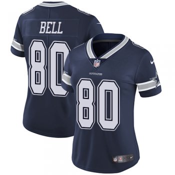 Women's Nike Cowboys #80 Blake Bell Navy Blue Team Color Stitched NFL Vapor Untouchable Limited Jersey