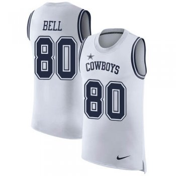 Nike Cowboys #80 Blake Bell White Men's Stitched NFL Limited Rush Tank Top Jersey