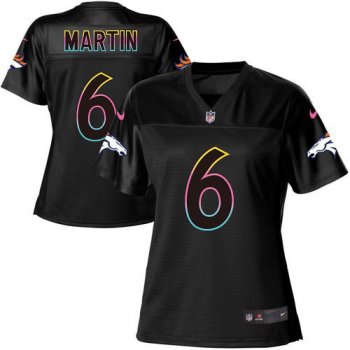 Women's Nike Broncos #6 Sam Martin Black NFL Fashion Game Jersey