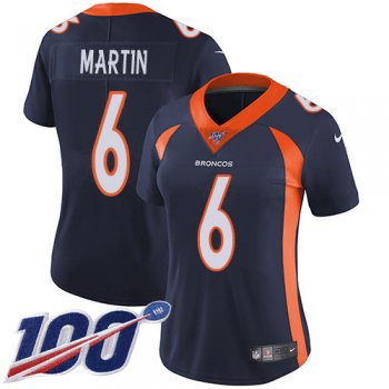 Women's Nike Broncos #6 Sam Martin Navy Blue Alternate Stitched NFL 100th Season Vapor Untouchable Limited Jersey