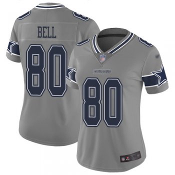 Women's Nike Cowboys #80 Blake Bell Gray Stitched NFL Limited Inverted Legend Jersey