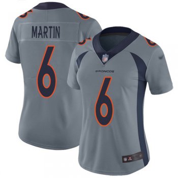 Women's Nike Broncos #6 Sam Martin Gray Stitched NFL Limited Inverted Legend Jersey