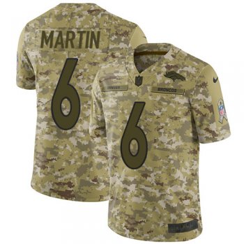 Youth Nike Broncos #6 Sam Martin Camo Stitched NFL Limited 2018 Salute To Service Jersey