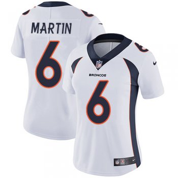 Women's Nike Broncos #6 Sam Martin White Stitched NFL Vapor Untouchable Limited Jersey