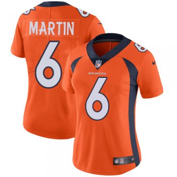 Women's Nike Broncos #6 Sam Martin Orange Team Color Stitched NFL Vapor Untouchable Limited Jersey