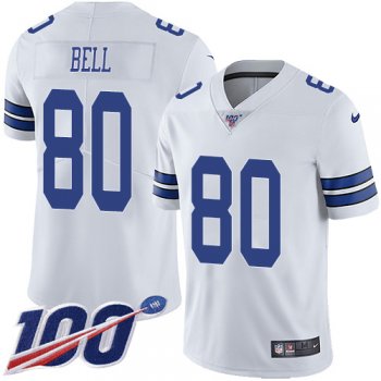 Youth Nike Cowboys #80 Blake Bell White Stitched NFL 100th Season Vapor Untouchable Limited Jersey