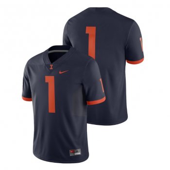 Male Illinois Fighting Illini Nike #1 Navy College Football 2018 Game Jersey