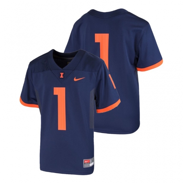 Youth Illinois Fighting Illini Nike #1 Navy College Football Team Replica Jersey