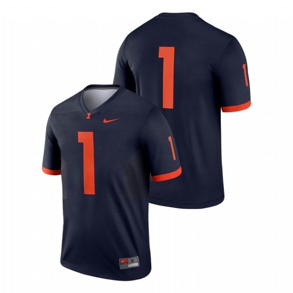 Men's Illinois Fighting Illini Nike #1 Navy Legend College Football Jersey