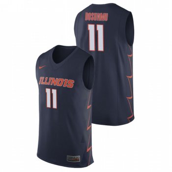 Men's Illinois Fighting Illini College Basketball #11 Navy Ayo Dosunmu Replica Jersey