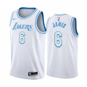 LeBron James Los Angeles Lakers 2021-22 White City Jersey Trade Numbers