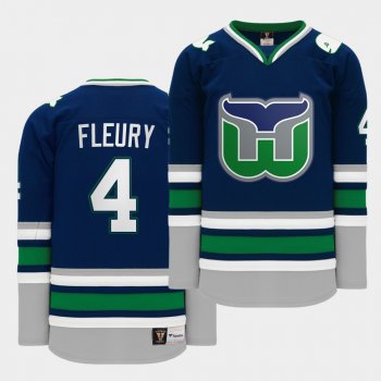 Haydn Fleury #4 Hartford Heritage 2020 Whalers Night Navy Throwback Jersey