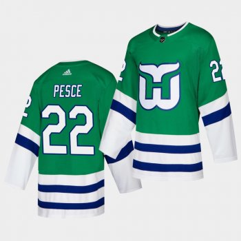 Brett Pesce #22 Hurricanes Whalers Night Adidas Green Jersey