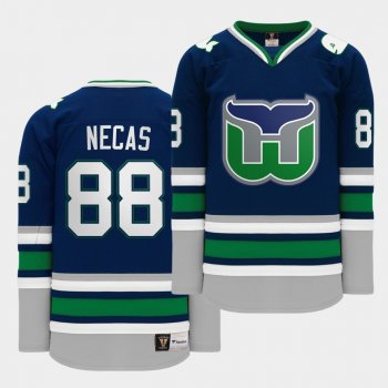 Martin Necas #88 Hartford Heritage 2020 Whalers Night Navy Throwback Jersey