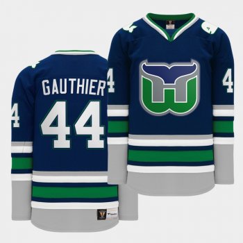 Julien Gauthier #44 Hartford Heritage 2020 Whalers Night Navy Throwback Jersey