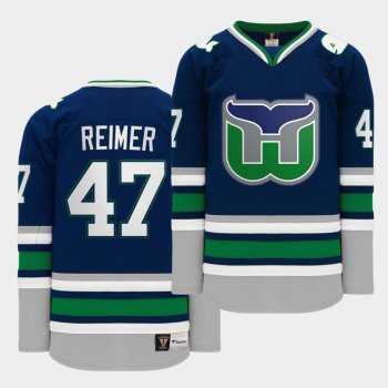 James Reimer #47 Hartford Heritage 2020 Whalers Night Navy Throwback Jersey