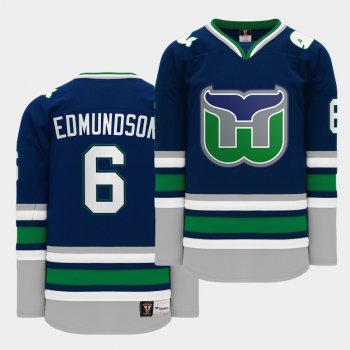 Joel Edmundson #6 Hartford Heritage 2020 Whalers Night Navy Throwback Jersey