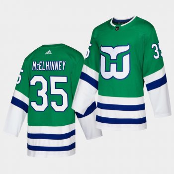 Curtis McElhinney #35 Hurricanes Whalers Night Adidas Green Jersey