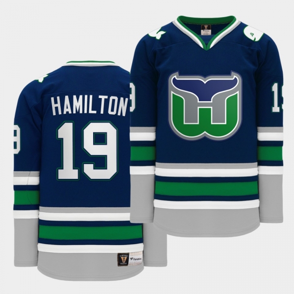 Dougie Hamilton #19 Hartford Heritage 2020 Whalers Night Navy Throwback Jersey