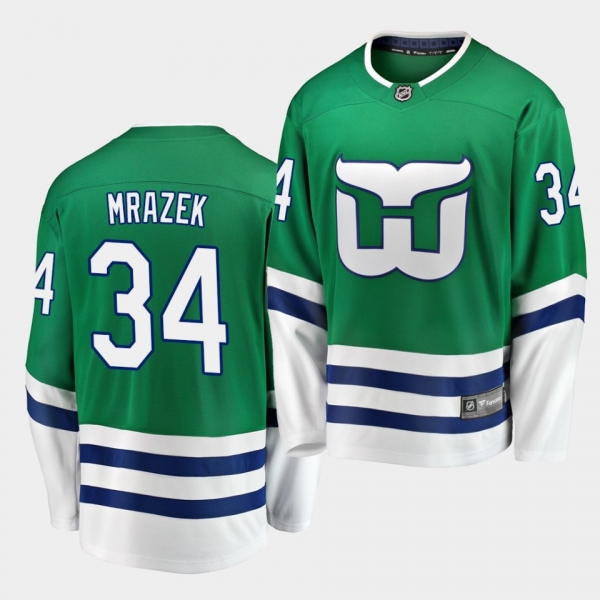 Petr Mrazek #34 Hurricanes Whalers Night Green Breakaway Jersey