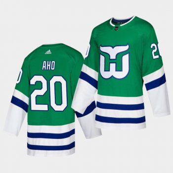 Sebastian Aho #20 Hurricanes Whalers Night Adidas Green Jersey