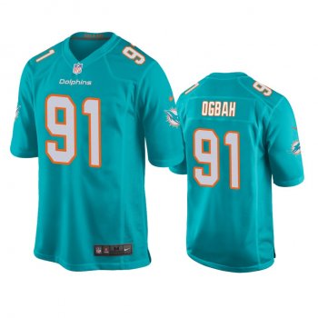 Miami Dolphins Emmanuel Ogbah Aqua Game Jersey