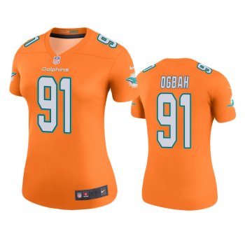 Women's Miami Dolphins Emmanuel Ogbah Orange Color Rush Legend Jersey