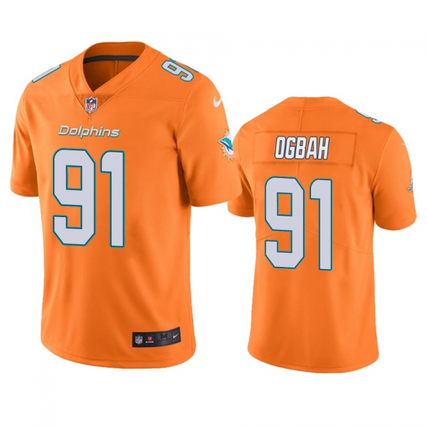 Miami Dolphins Emmanuel Ogbah Orange Color Rush Limited Jersey