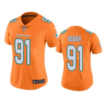 Women's Miami Dolphins Emmanuel Ogbah Orange Color Rush Limited Jersey