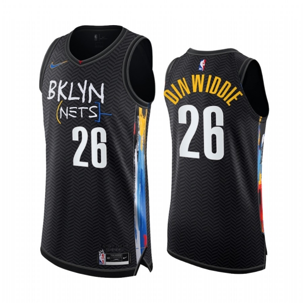 Spencer Dinwiddie Brooklyn Nets Black Authentic City Edition 2020-21 Jersey