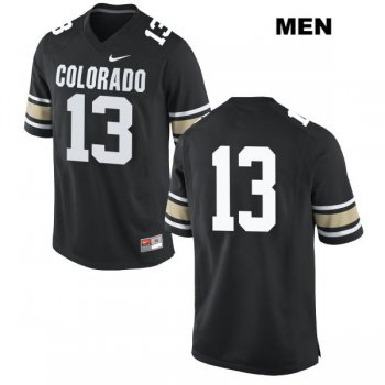 no. 13 Stitched Maurice Bell Nike Authentic Colorado Buffaloes Black Mens College Football Jersey - No Name