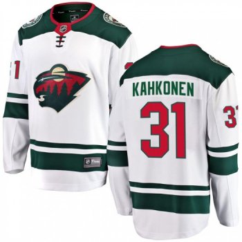 Kaapo Kahkonen Minnesota Wild Men's Fanatics Branded White Breakaway Away Jersey