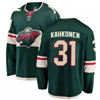 Youth Kaapo Kahkonen Minnesota Wild Fanatics Branded Green Breakaway Home Jersey