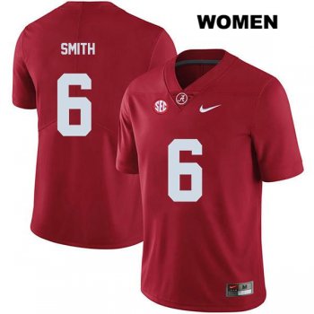 Womens Alabama Crimson Tide Stitched Nike Red DeVonta Smith Authentic Legend no. 6 College Football Jersey