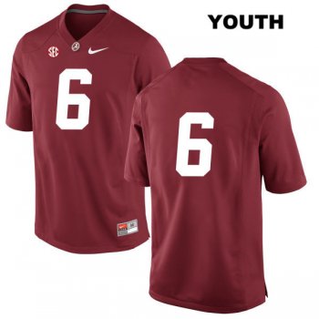 Youth Nike Alabama Crimson Tide Red DeVonta Smith Stitched Authentic no. 6 College Football Jersey - No Name