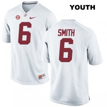 Youth Nike Alabama Crimson Tide White DeVonta Smith Stitched Authentic no. 6 College Football Jersey