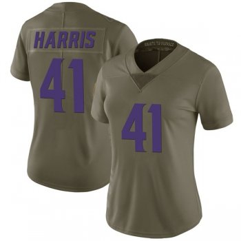 Women's Anthony Harris Minnesota Vikings Limited Green 2017 Salute to Service Jersey