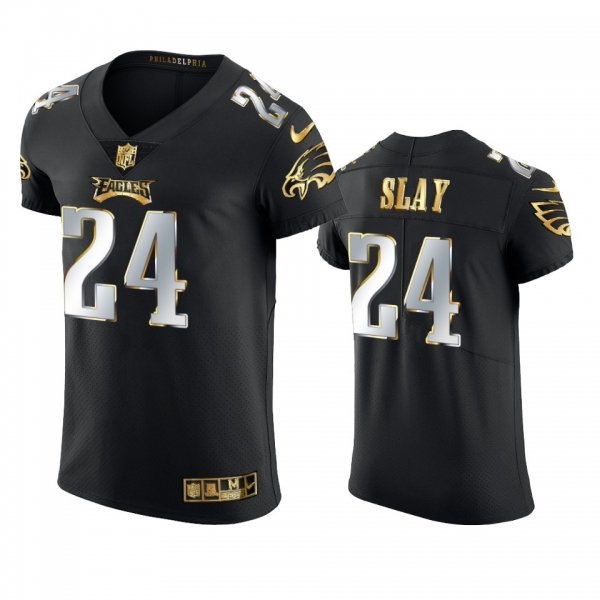 Philadelphia Eagles Darius Slay Black Golden Edition Elite Jersey