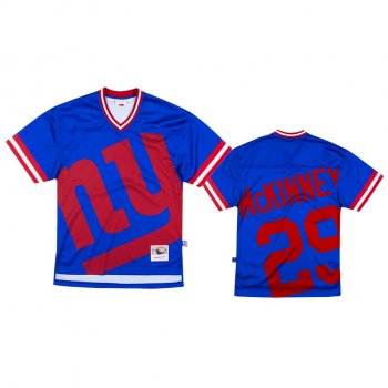 New York Giants Xavier McKinney Mitchell & Ness Royal Big Face Jersey - Men's