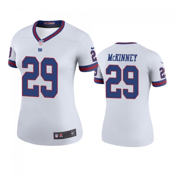 Women's New York Giants Xavier McKinney White Color Rush Legend Jersey